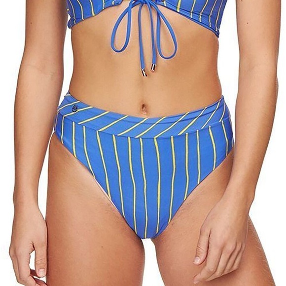 New! Maaji lorelai Suzy q striped high waisted bikini bottoms 12947 - Picture 2 of 9